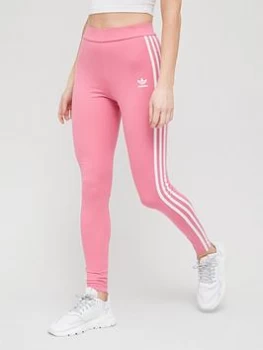 image of adidas Originals Stripes Leggings - Rose, Rose, Size 6, Women