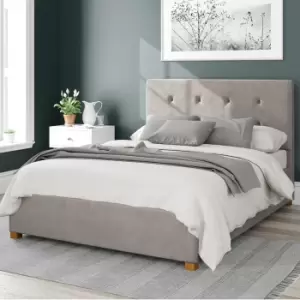 Image of Presley Plush Velvet Ottoman Bed Frame Silver