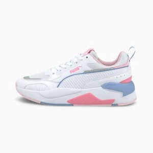 image of PUMA X-Ray 2 Square Youth Trainers, White/Pink/Blue Size 4 Shoes