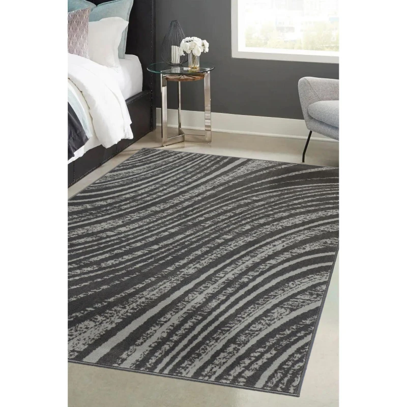 Image of Homemaker Swirl Rug Grey Grey 120x170cm