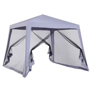 Image of Outsunny 3x3m Outdoor Gazebo Tent W/Mesh Screen Walls-Grey