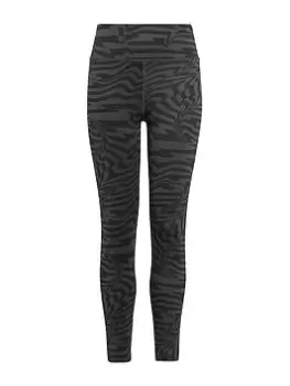 adidas Junior Girls Train Icons Printed Leggings - Black, Size 7-8 Years, Women