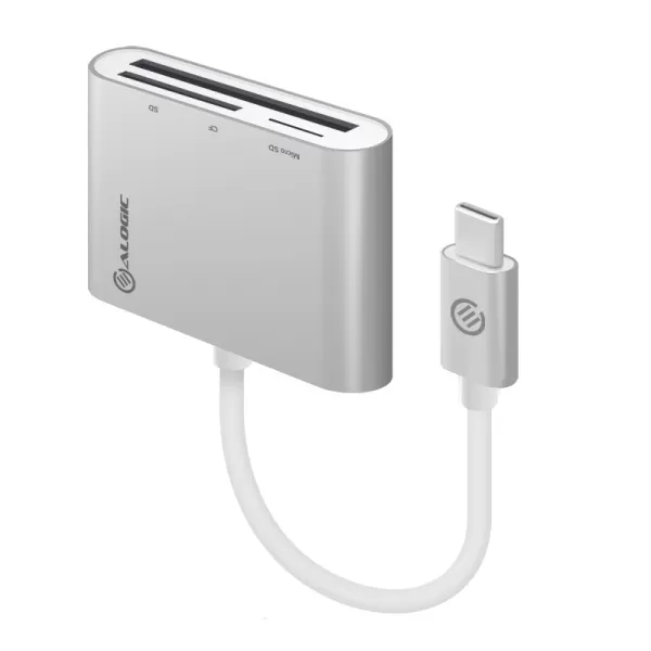 ALOGIC USB-C Multi Card Reader, Prime Series, Silver