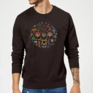 Image of Harry Potter Characters Christmas Sweatshirt - Black