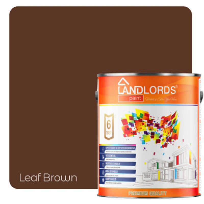 Image of Landlords Paint - Shed & Fence Paint - Best Durable Outdoor Wood Protection - Leaf Brown - 1L