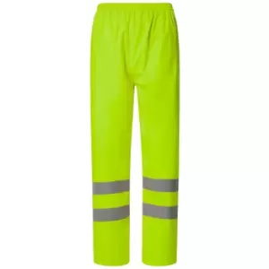 image of Yoko Unisex Adult Flex U-Dry Hi-Vis Over Trousers (3XL) (Yellow)