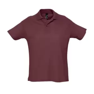 Image of SOLS Mens Summer II Pique Short Sleeve Polo Shirt (M) (Burgundy)