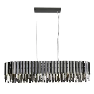 image of Rotunda 8 Light Pendant, Black, Smoke Crystal