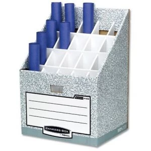 Image of Fellowes Bankers Box System Roll Store Stand for Rolled Documents Grey Single