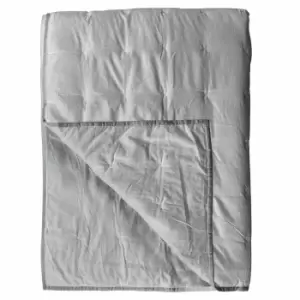 Image of Crossland Grove Hampshire Cotton Stitch Bedspread White Silver 2400X2600mm
