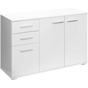 image of Sideboard Drawer Chest Living Room Office White Beech Oak Modern Cabinet White - Deuba