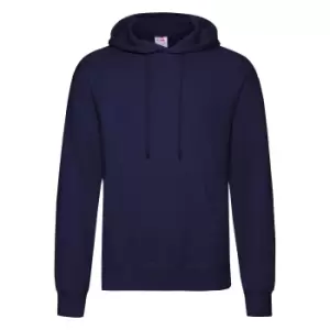 Image of Fruit Of The Loom Mens Hooded Sweatshirt / Hoodie (2XL) (Deep Navy)