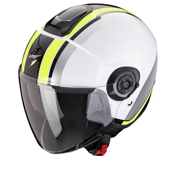 Image of Scorpion Exo-City II Vel White Neon Yellow Jet Helmet Size XL