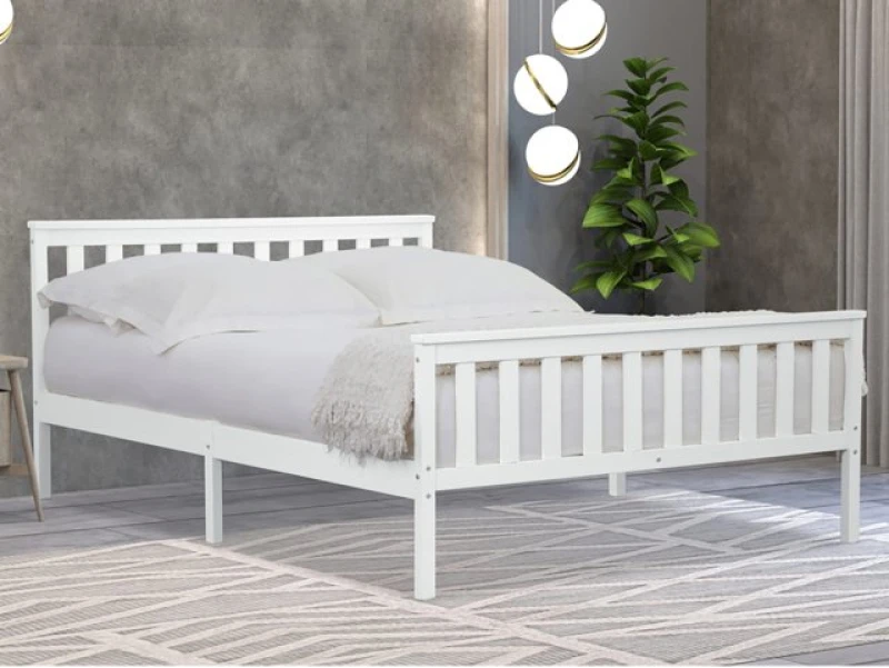 Image of Flintshire Marnel White Wooden Bed Frame - 3ft Single