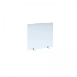 Image of Free standing acrylic 700mm high screen with white metal feet 800mm