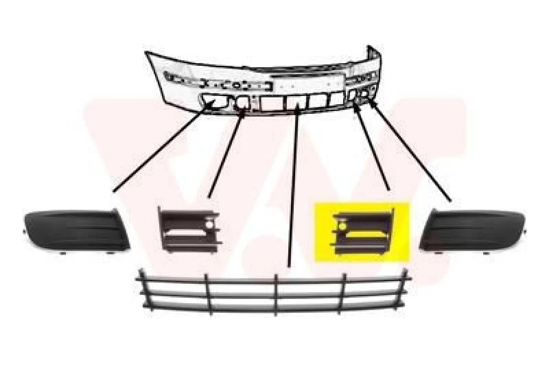 Image of VAN WEZEL Bumper grill VAN WEZEL 7622593