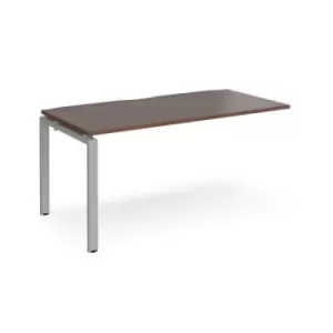 Image of Bench Desk Add On Rectangular Desk 1600mm Walnut Tops With Silver Frames 800mm Depth Adapt