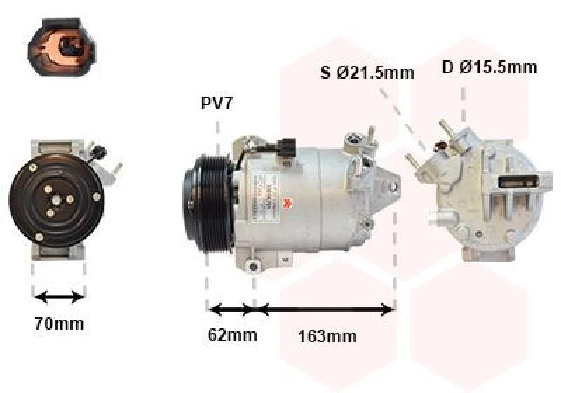 Image of VAN WEZEL Air conditioning compressor VAN WEZEL 3301K701