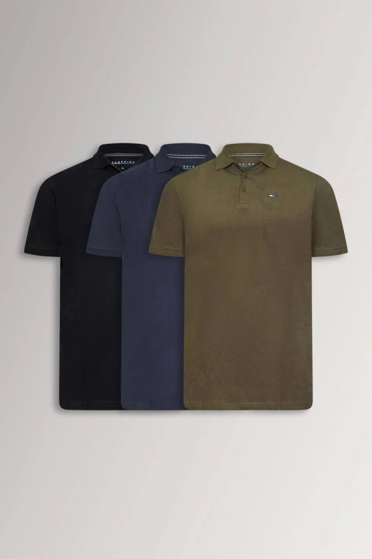Image of BadRhino BadRhino Men 3 Pack Core Polo Shirts in Light Khaki Size: 3X-Large Light Khaki XXXL Male 5059738379303