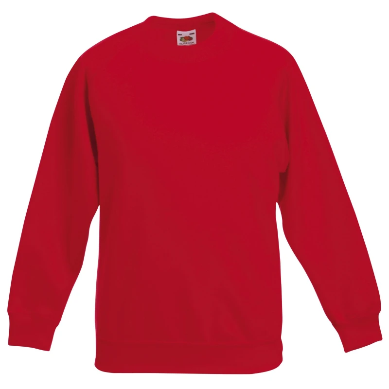 Image of Fruit of the Loom Raglan Sleeve Sweatshirt Pack of 2 in Red Size: 12-13 Years Red Unisex 12-13 Years