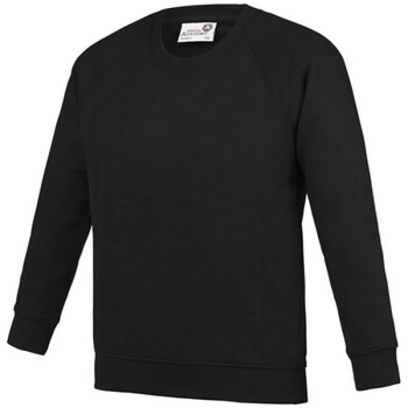 Image of AWDis Academy Raglan Sweatshirt in Black Size: Large Black Unisex L