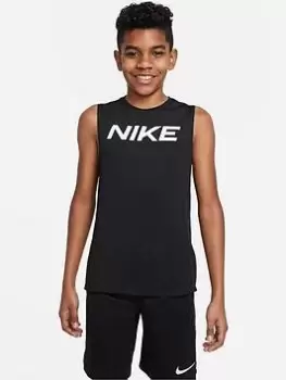 Image of Nike Older Boys Np Df Sl Top, Black/White, Size S=8-10 Years