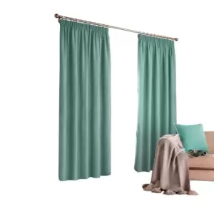 Image of Furn Harrison Pencil Pleat Faux Wool Curtains (Pair) (168x183cm) (Marine Blue)