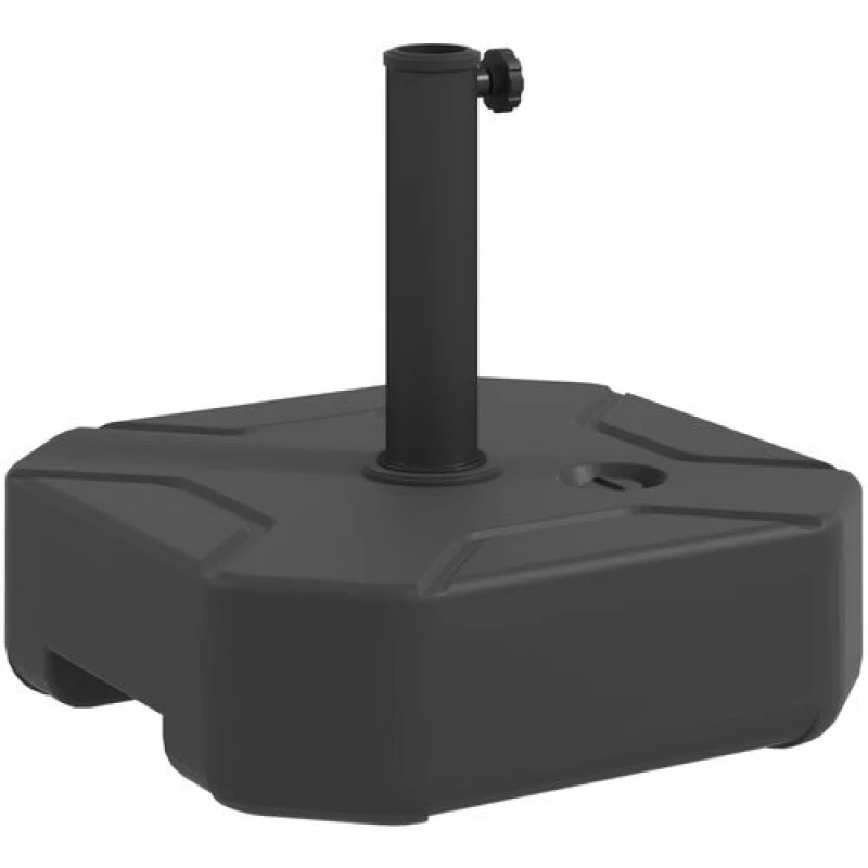 Image of Outsunny Square Garden Parasol Base, Sand/Water Filled Parasol Stand, Black Black