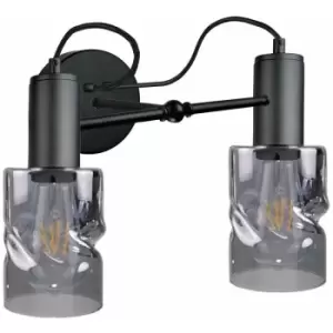 Image of Keter Inger Wall Lamp Black, 25cm, 2x E27