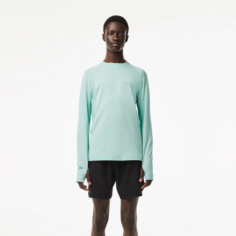 Image of Lacoste Mens Long-Sleeve T-Shirt Pastille Mint male XS