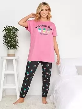 Image of Yours You Grow Girl Tapered Pj Set, Black, Size 14-16, Women