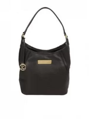 image of Pure Luxuries London Black 'Abigail' Leather Shoulder Bag