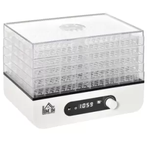 image of HOMCOM 800-080V70 5 Tray Food Dehydrator - White