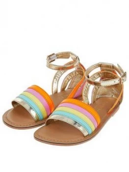 Image of Accessorize Girls Rainbow Sandals - Multi, Size 9 Younger