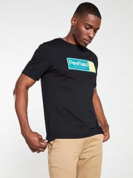 Image of Penfield Stearns Rubberised Logo T-Shirt - Black