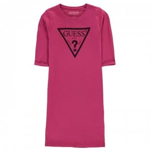 image of Guess Logo Long Sleeve Dress - Rose Tint RSTI