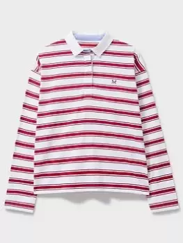 Image of Crew Clothing Heritage Stripe Rugby Top - White, Size 16, Women