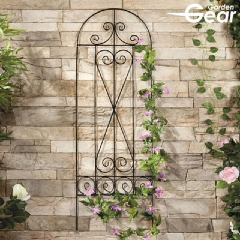 Image of Garden Gear 1.2 Metre Metal Plant Support, Decorative Design For Borders, Flowerbeds, Plant Pots & Pathways (2 X Swirl Metal Plant Support)