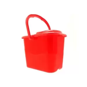 image of Cleenol - Light Duty Plastic Mop Bucket - Red - 9 Litre - 13599T