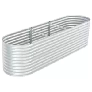 image of Vidaxl Garden Raised Bed 320X80X81cm Galvanised Steel - Silver