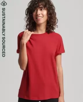 Image of Superdry Womens Organic Cotton Vintage Logo T-Shirt Red / Papaya Red Marl - Size: 10