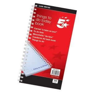 Image of 5 Star 280 x 140mm Things To Do Today Book Wirebound 6 Months 115 Pages