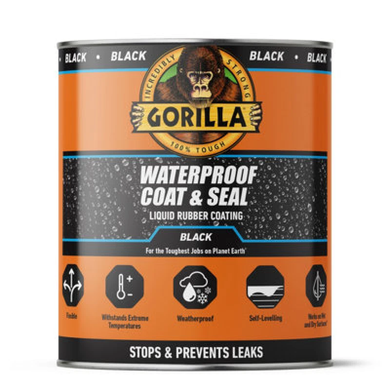 Image of Gorilla Coat & Seal Black Roof Sealant, 950Ml