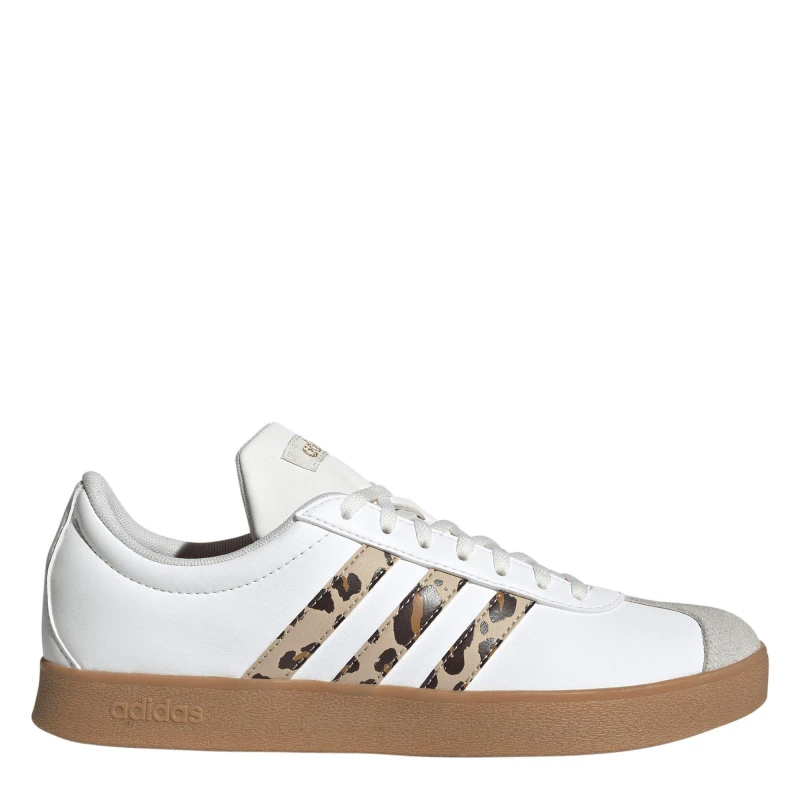 Image of adidas VL Court Base Womens Shoes White/Leopard female 5 (38)