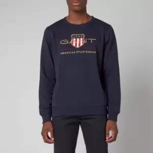 Image of GANT Mens Archive Shield Sweatshirt - Evening Blue - XXL