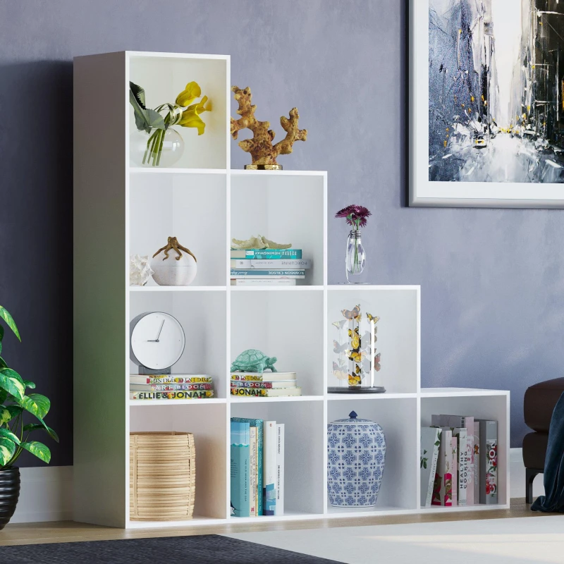 Image of Lassic Vida Designs Durham 10 Cube Staircase Storage Unit White unisex 10 Cube