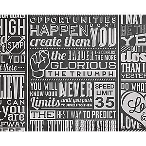 image of ohpopsi Chalk Quotes Wall Mural Black 14.4m L