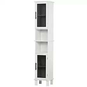 Image of HOMCOM Bathroom Cabinet 834-284 MDF White 335mm x 300 mm x 1765 mm