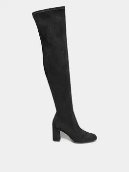 image of Long Tall Sally Heeled Over The Knee Micro Black, Size 10, Women