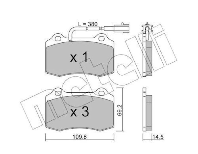 Image of METELLI Brake pad set METELLI 22-0251-8
